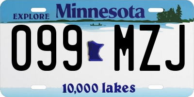 MN license plate 099MZJ