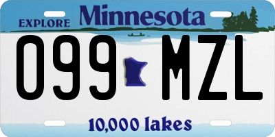 MN license plate 099MZL