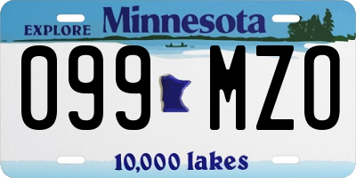 MN license plate 099MZO