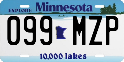 MN license plate 099MZP