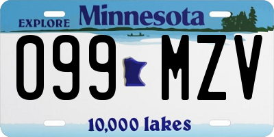 MN license plate 099MZV