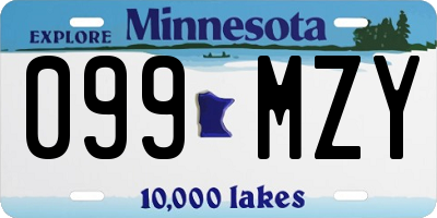 MN license plate 099MZY