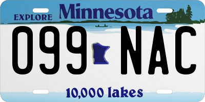 MN license plate 099NAC
