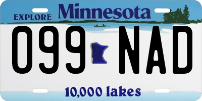 MN license plate 099NAD