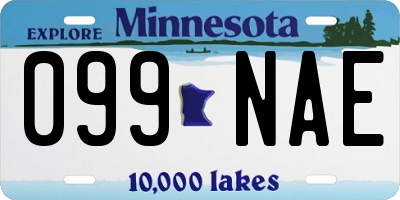 MN license plate 099NAE