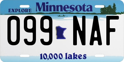 MN license plate 099NAF