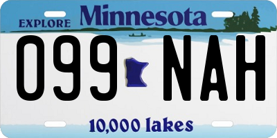 MN license plate 099NAH