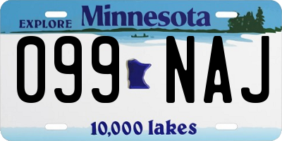 MN license plate 099NAJ