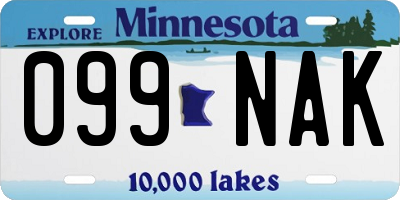 MN license plate 099NAK