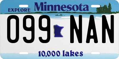 MN license plate 099NAN