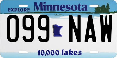 MN license plate 099NAW