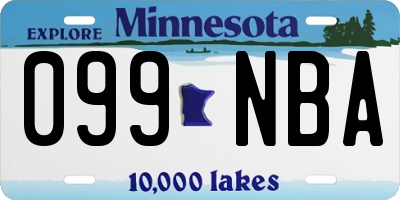 MN license plate 099NBA