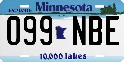 MN license plate 099NBE