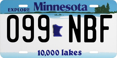 MN license plate 099NBF