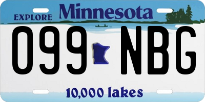 MN license plate 099NBG