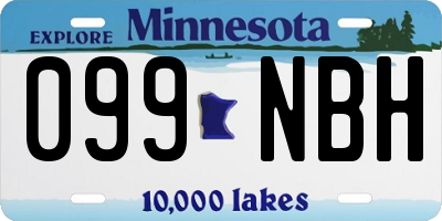 MN license plate 099NBH