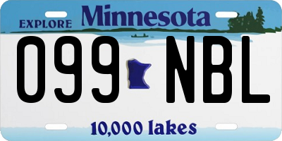 MN license plate 099NBL
