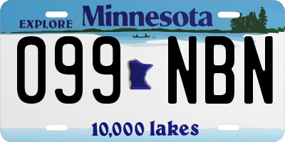 MN license plate 099NBN