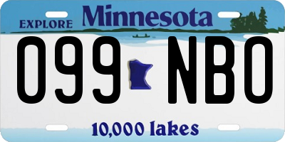 MN license plate 099NBO