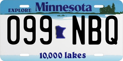 MN license plate 099NBQ