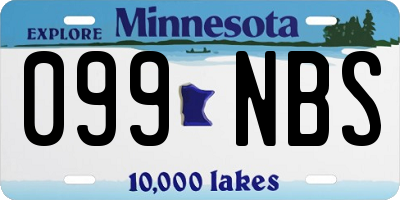 MN license plate 099NBS