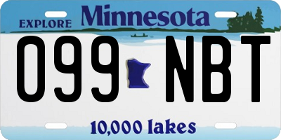 MN license plate 099NBT