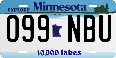 MN license plate 099NBU