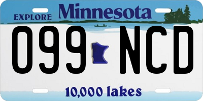 MN license plate 099NCD