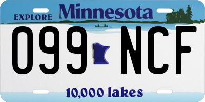 MN license plate 099NCF