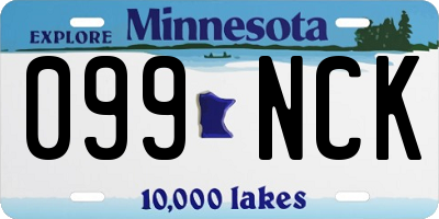 MN license plate 099NCK