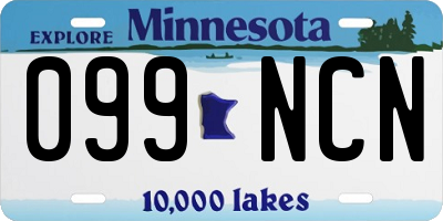 MN license plate 099NCN
