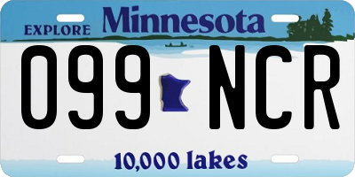 MN license plate 099NCR