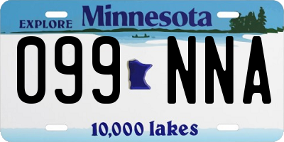 MN license plate 099NNA