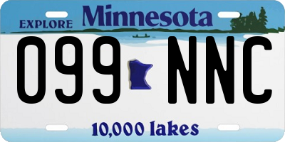 MN license plate 099NNC