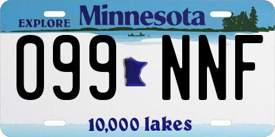 MN license plate 099NNF