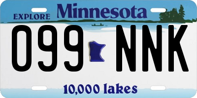 MN license plate 099NNK