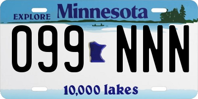 MN license plate 099NNN