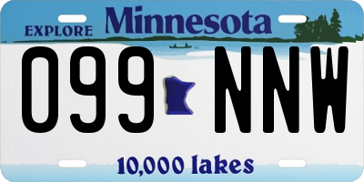 MN license plate 099NNW