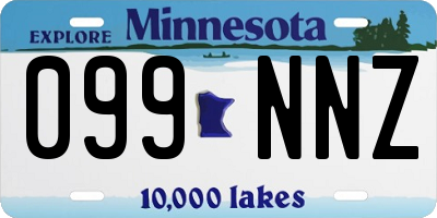 MN license plate 099NNZ