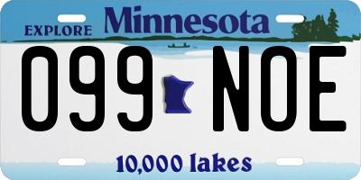 MN license plate 099NOE