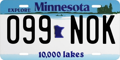MN license plate 099NOK