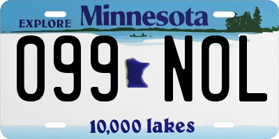 MN license plate 099NOL