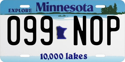 MN license plate 099NOP