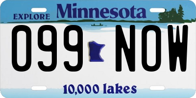 MN license plate 099NOW