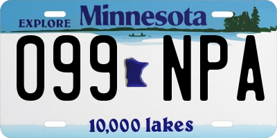 MN license plate 099NPA