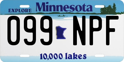 MN license plate 099NPF