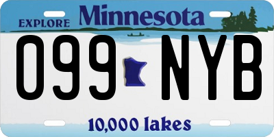 MN license plate 099NYB