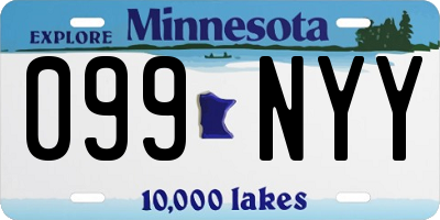 MN license plate 099NYY