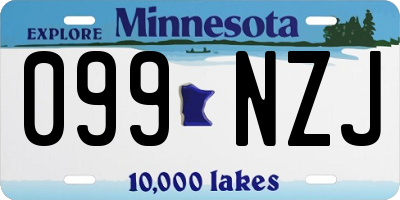 MN license plate 099NZJ