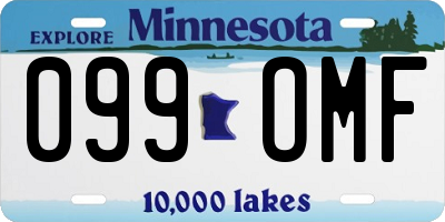 MN license plate 099OMF